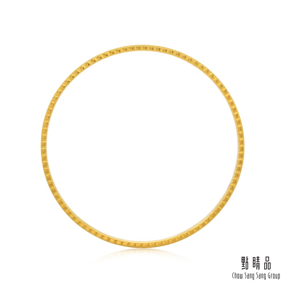  點睛品 花絲編織 黃金手鐲_計價黃金(07)