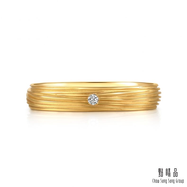 Chow Sang Sang Group 點睛品 方圓樹紋 黃金鑽石戒指(女戒)