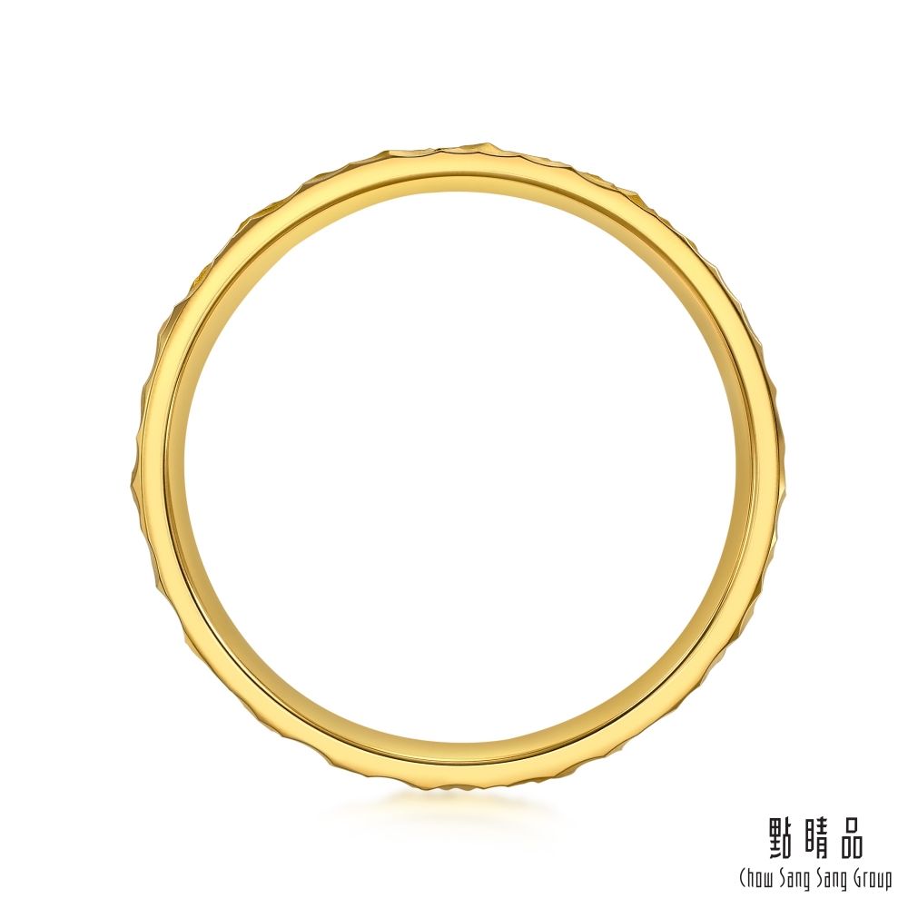 Chow Sang Sang Group 點睛品 點睛品 方正錘鑄 黃金鑽石戒指(男戒)