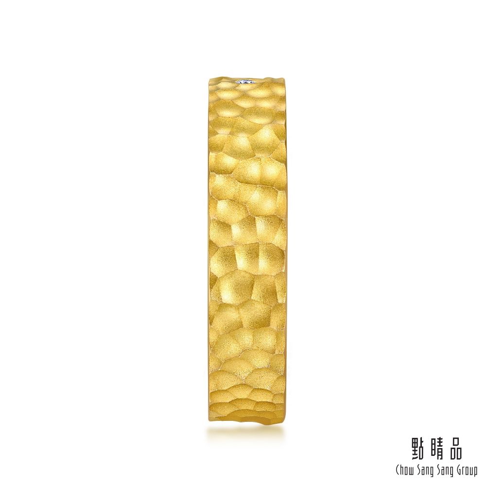 Chow Sang Sang Group 點睛品 點睛品 方正錘鑄 黃金鑽石戒指(男戒)