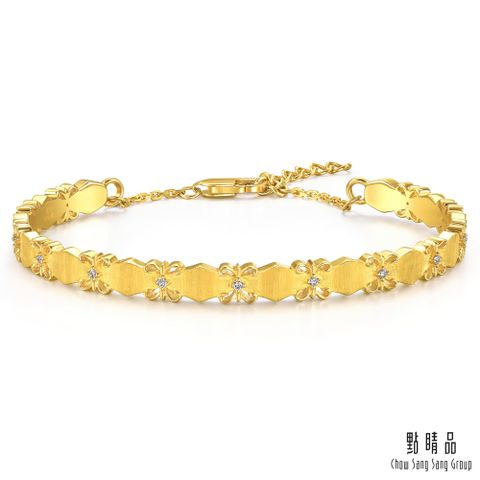 Chow Sang Sang Group 點睛品 復古鏤空 黃金鑽石手鐲