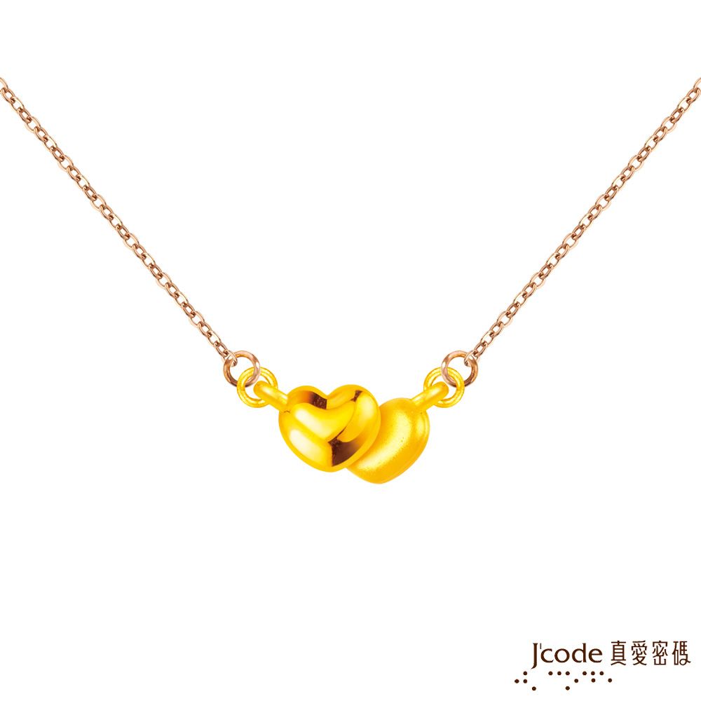 Jcode 真愛密碼 霞海城隍 兩心相伴硬金墜子+玫瑰金色鋼項鍊-小
