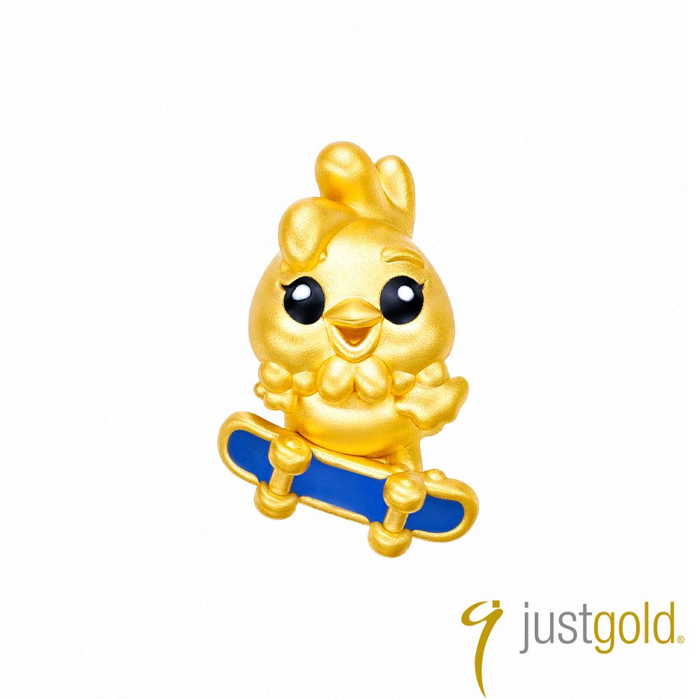 Just Gold 鎮金店 躍動生肖 黃金串珠(雞-滑板)