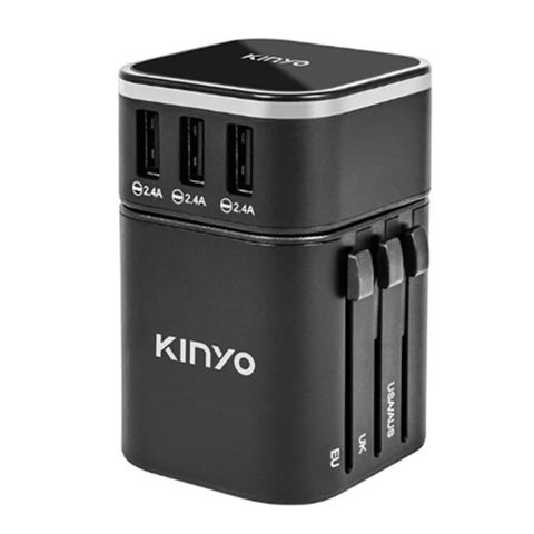 【KINYO】多合一國際電壓旅行萬國轉接頭旅行組 三孔USB充電器 萬用旅行轉接頭 轉換插頭旅充