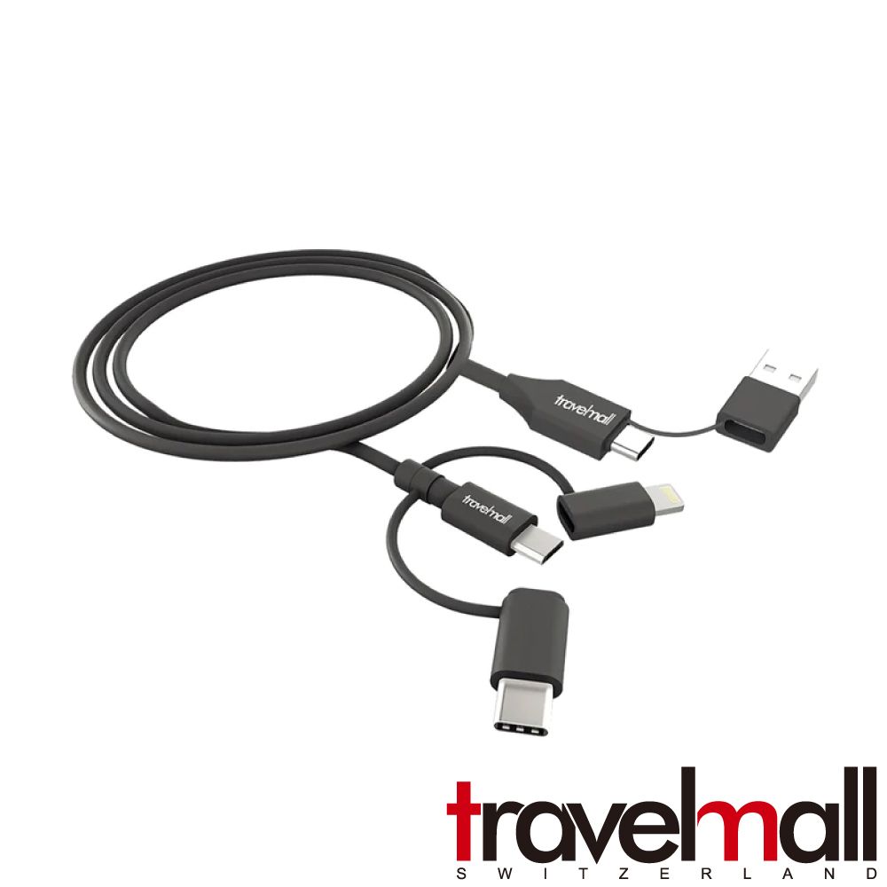 Travelmall  5in1 Type-C / USB-A 1M 數據/快充線-Lightning, Micro-USB & USB-C 5IN1 cable-黑