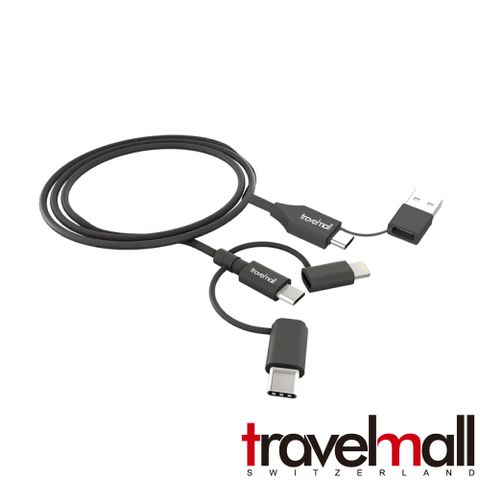 Travelmall 5in1 Type-C / USB-A 1M 數據/快充線-Lightning, Micro-USB & USB-C 5IN1 cable-黑