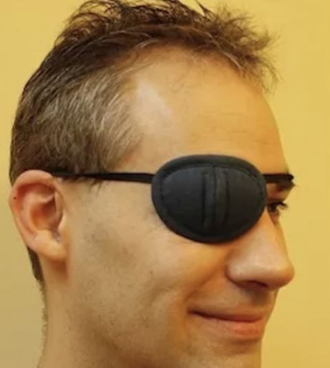 Altinway 單眼罩 兩個入 弱視眼罩 純黑色 戴在眼睛上 附收納袋 L302