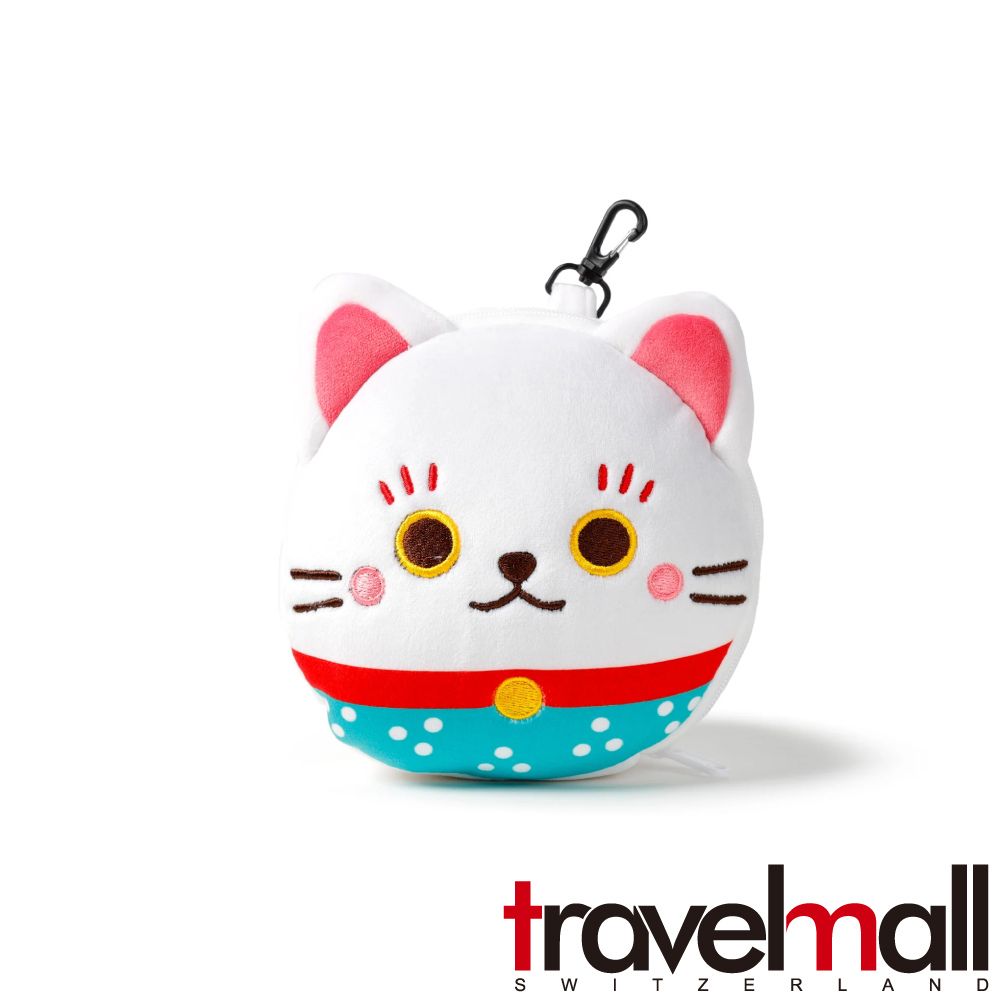 Travelmall  2IN1多功能旅行舒適枕頭眼罩-招財貓