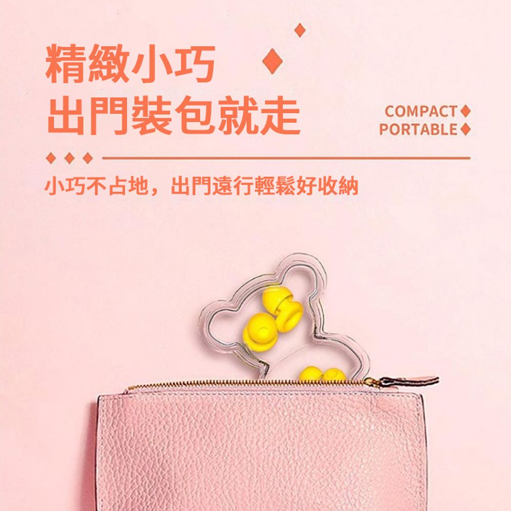 ACME 艾可米 矽膠隔音降噪耳塞 睡眠耳塞 可水洗 學生宿舍睡覺防噪音耳塞 附4對替換頭+小熊收納盒