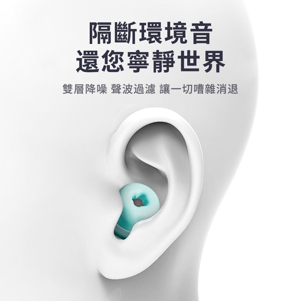 SUNORO 升級雙層降噪助眠耳塞 矽膠隔音睡眠耳塞 超強降噪耳塞 游泳防水耳塞 可水洗-贈收納盒