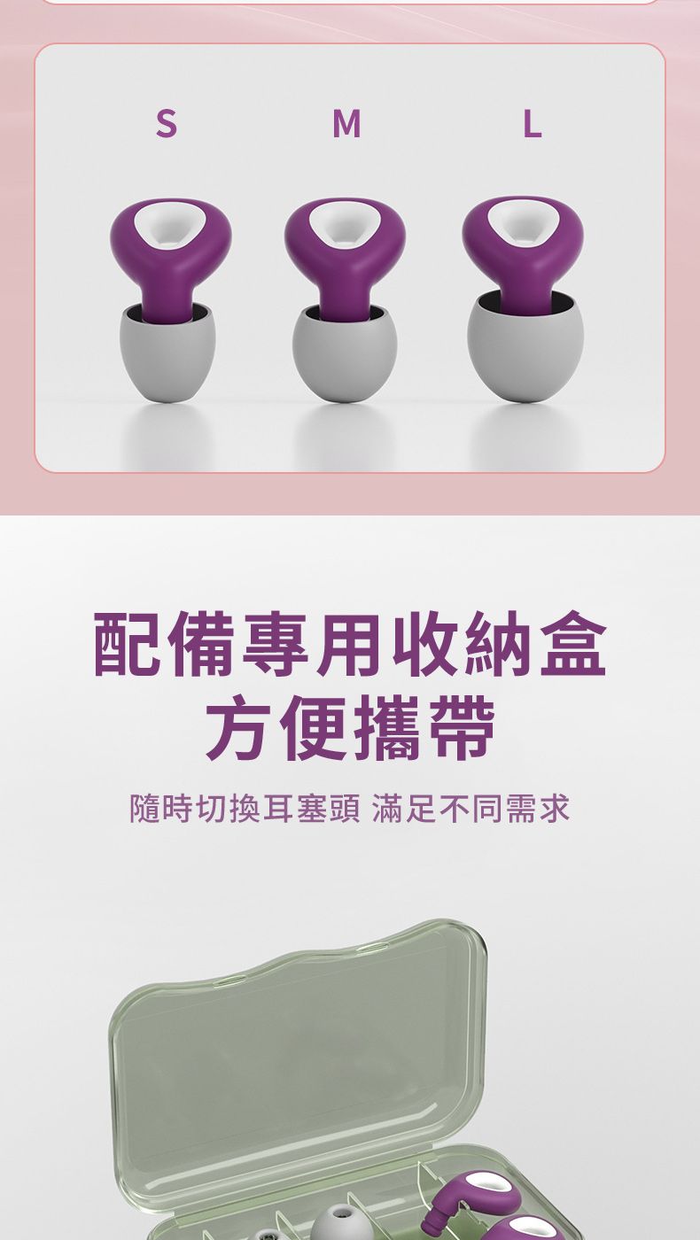 SML配備專用收納盒方便攜帶隨時切換耳塞頭 滿足不同需求