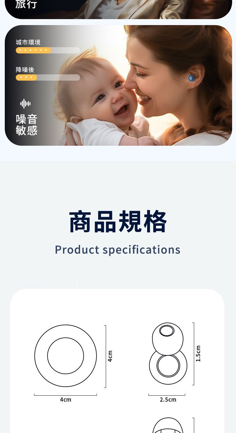 4cm旅行城市環境降噪後噪音敏感商品規格Product specifications4cm2.5cm1.5cm