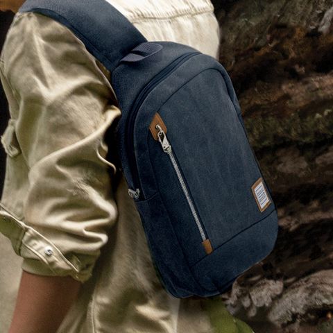 TRAVELON Heritage 3層防盜單肩背包(藍)