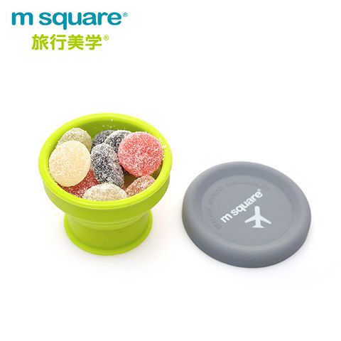 m square 摺疊矽膠碗 S-綠 (二入)