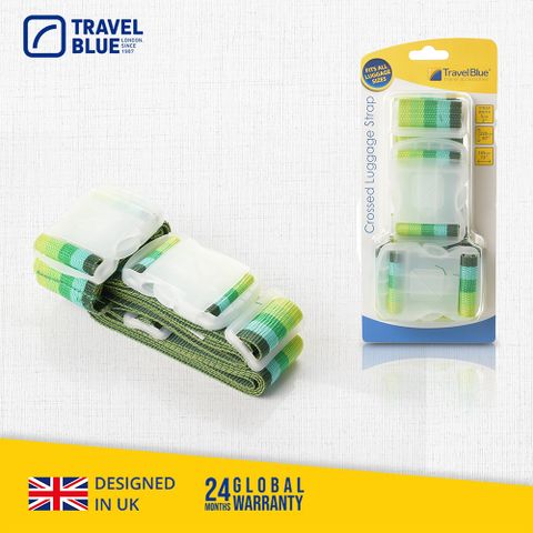 【 Travel Blue 】 Crossed Luggage Strap 十字型行李束帶 綠色