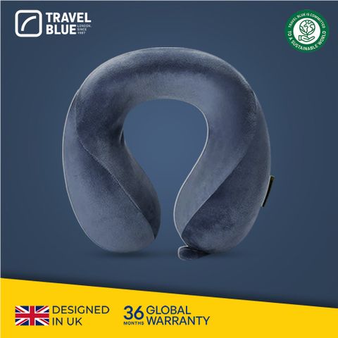 【 Travel Blue 藍旅 】 Tranquillity 記憶棉 寧靜頸枕 藍色 TB212-BL