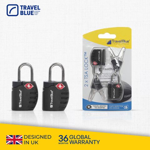 【Travel Blue 藍旅 】TSA美國海關鑰匙鎖 二入組 旅行配件 海關鎖 三色任選(全球保固24個月)