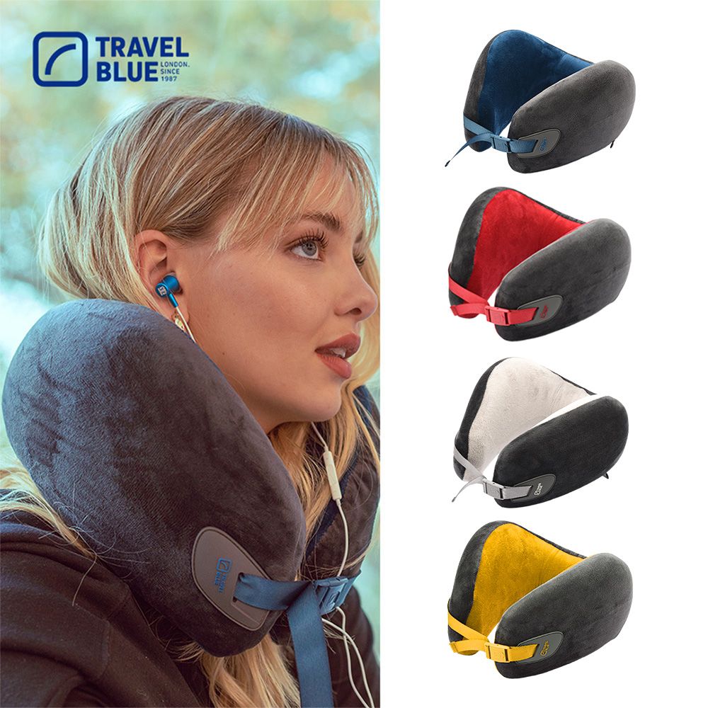 Travel Blue 藍旅 豪華舒適頸枕 舒適服貼 頭等艙等級 U型枕 記憶棉頸枕 追劇 車用靠枕 (3色可挑)