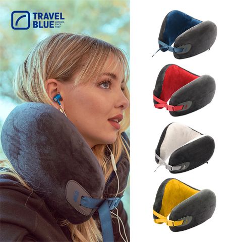 Travel Blue 藍旅 豪華舒適頸枕 舒適服貼 頭等艙等級 U型枕 記憶棉頸枕 追劇 車用靠枕 (3色可挑)