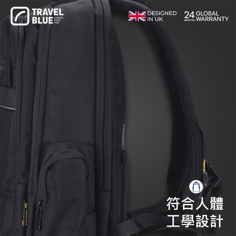 TRAVELBLUE LONDON DESIGNED 24 GLOBAL UKMONTHSWARRANTY符合人體工學設計