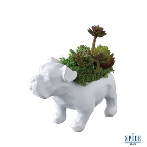 【日本】 SPICE OF LIFE 動物造型人造綠色盆栽- 狗 Zakka 日系家居雜貨(仿真花 裝飾 擺飾 假花 人造花 小盆栽 多肉植物 佈置品 療癒小物)