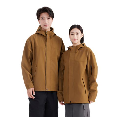 DZRZVD杜戛地【250803男款防風防水連帽衝鋒衣】雲杉棕