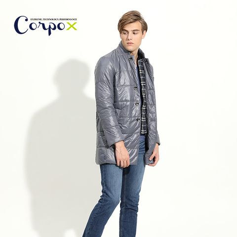 【Corpo X】男款科技羽絨雙門襟外套(3M Thinsulate)-鐵灰
