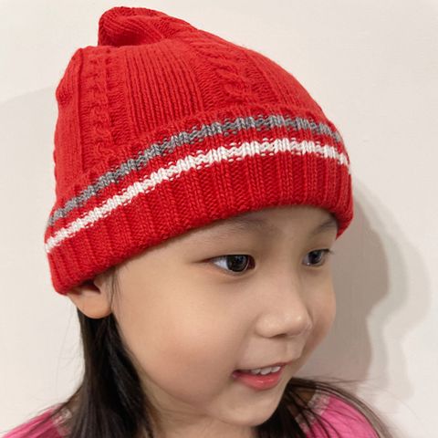 兒童毛帽【ISW】美麗諾羊毛線帽-紅色 設計師品牌