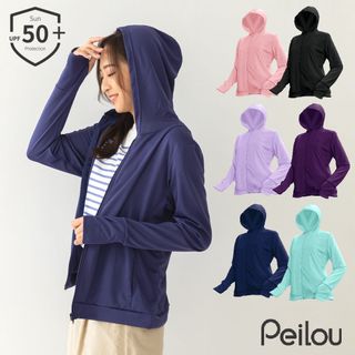 PEILOU 貝柔UPF50+高透氣防曬顯瘦外套-女連帽(6色可選)