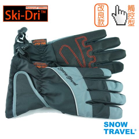 【SNOW TRAVEL】SW-AR-73防水SKI-DRY/10000MM保暖超細纖維觸控薄手套/黑色M