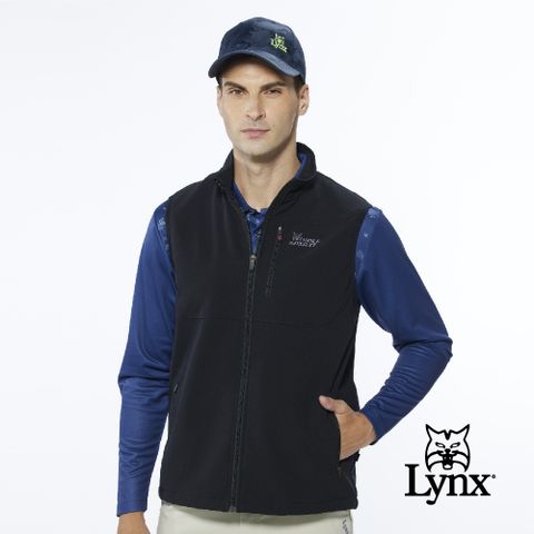 Lynx Golf 男款防潑水功能拉鍊胸袋款夾標設計無袖背心(二色)