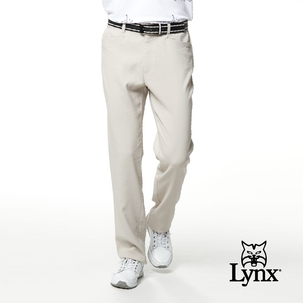 Lynx Golf 男款日本進口布料基本版彈性舒適平口休閒長褲(二色)