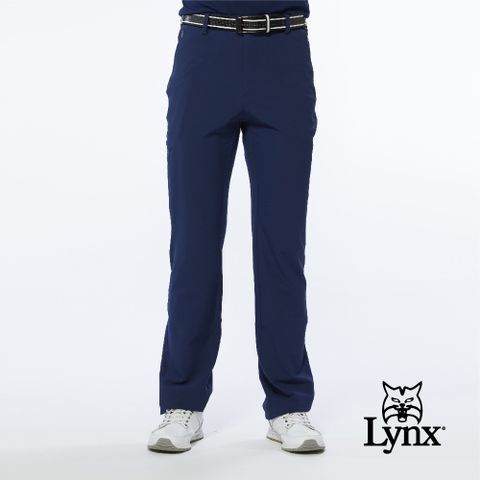 Lynx Golf 男款潑水功能隱形拉鍊款腿袋設計平口休閒長褲(二色)