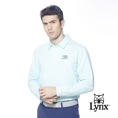 Lynx Golf 男款吸排3M反光印花特殊剪裁配布長袖POLO衫/高爾夫球衫(二色)