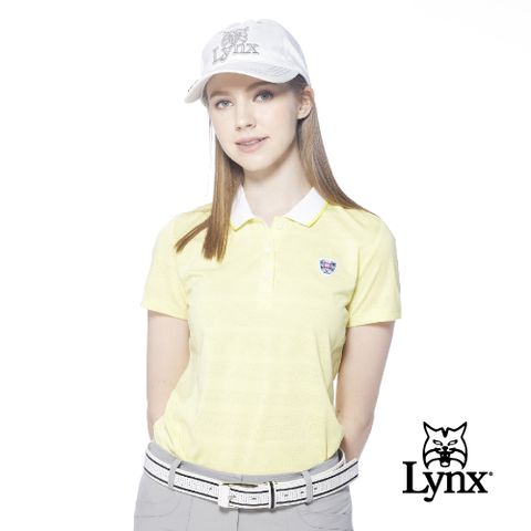 Lynx Golf 女款吸汗速乾合身版MESH緹花設計短袖POLO衫/高爾夫球衫(三色)