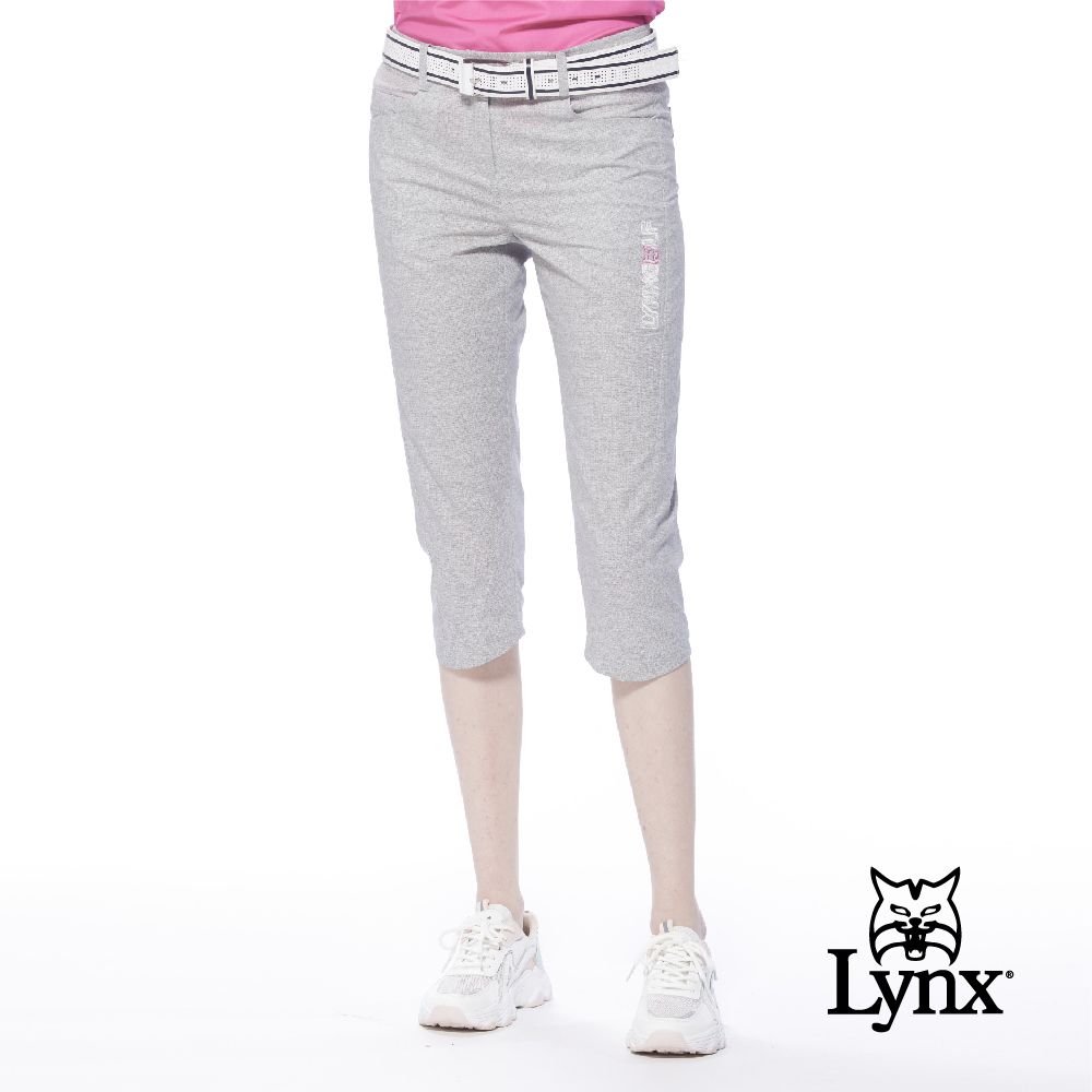 Lynx Golf 女款日本進口布料易溶紗材質涼爽透氣繡花窄管七分褲(二色)