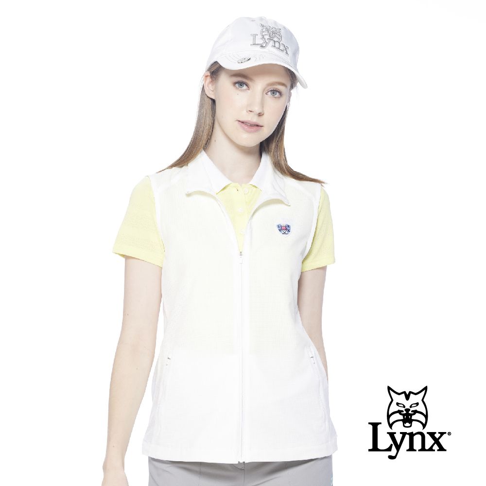 Lynx Golf 女款吸濕快乾透氣易溶紗材質反光印花脇邊剪裁設計無袖背心(二色)