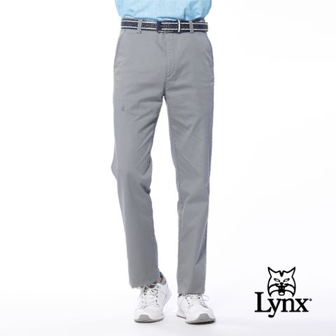 Lynx Golf 男款彈性舒適混紡材質百搭素面款式平面休閒長褲-灰色