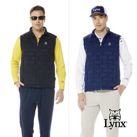 Lynx Golf 男款防風防潑水保暖刷毛內裡緹織配布剪裁3M反光印花無袖背心(二色)