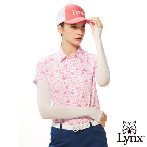 Lynx Golf 女款吸排抗UV機能涼感超彈力Lynx字樣印花指套設計袖套-白色