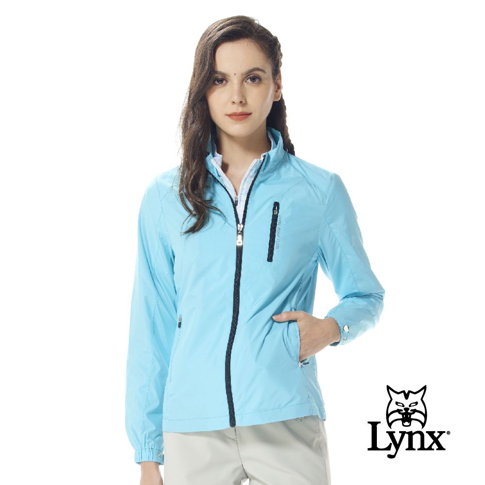 Lynx Golf 女款內刷毛保暖防風素面造型胸袋拉鍊款長袖外套(二色)