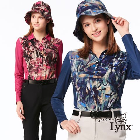 Lynx Golf 女款歐洲進口布料吸排機能脇邊剪裁造型長袖POLO衫(二色)