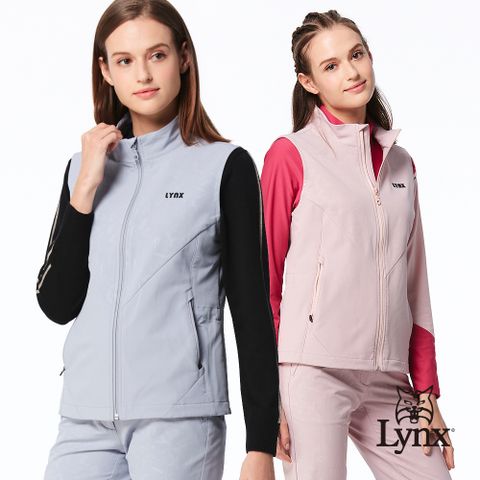 Lynx Golf 女款保暖舒適內磨毛壓光工藝造型剪裁拉鍊口袋無袖背心(二色)