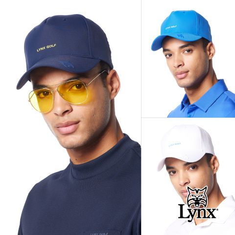 Lynx Golf 彈性舒適抗UV機能Lynx字樣山貓膠標LOGO可調節式球帽(三色)