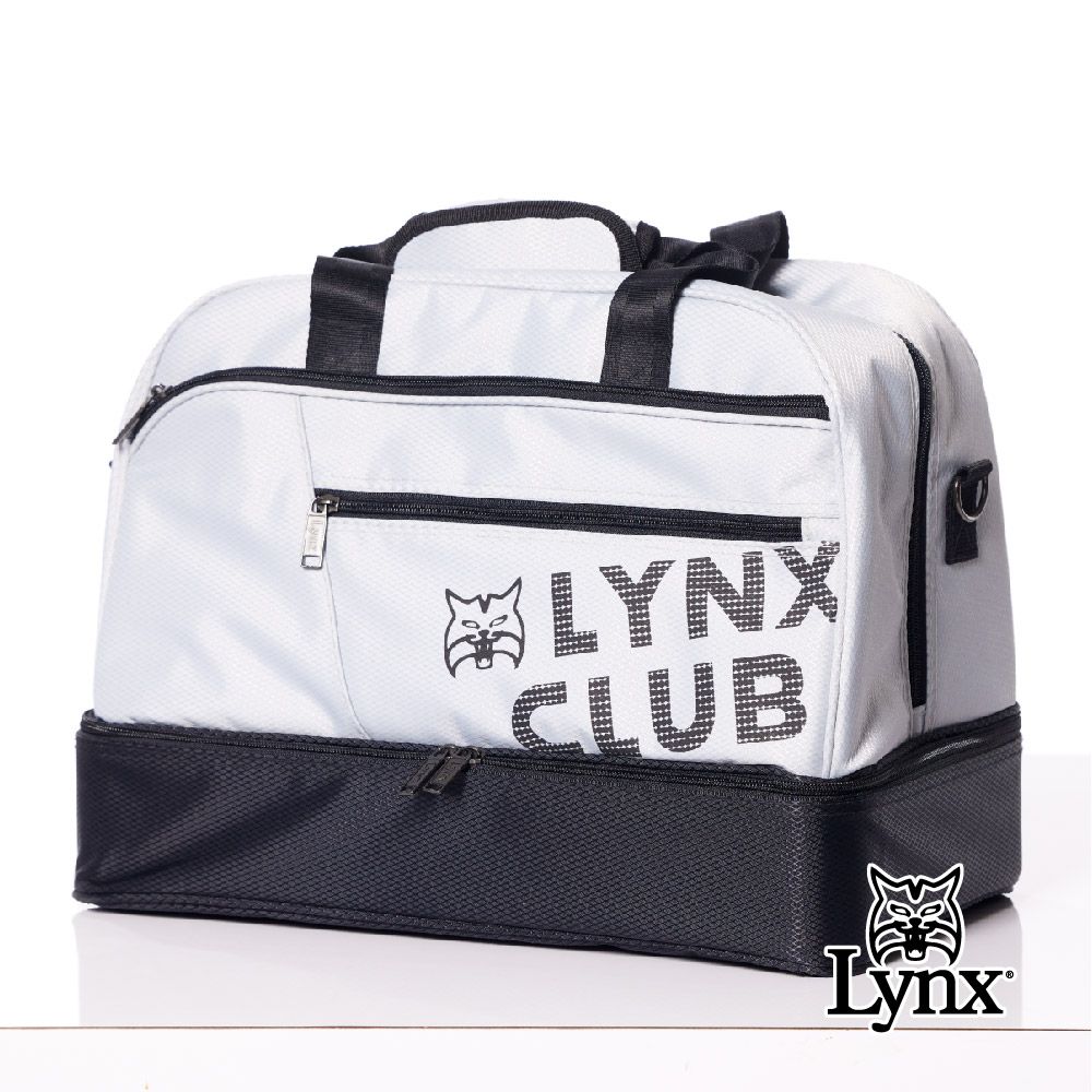 Lynx Golf 男女Lynx山貓印花造型硬底式旅行外袋/雙層運動衣物袋(四色)