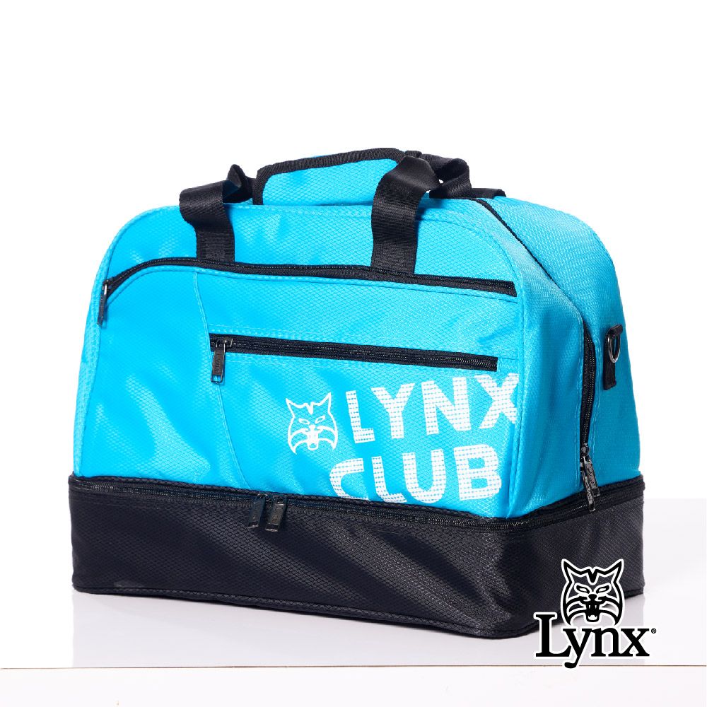 Lynx Golf 男女Lynx山貓印花造型硬底式旅行外袋/雙層運動衣物袋(四色)