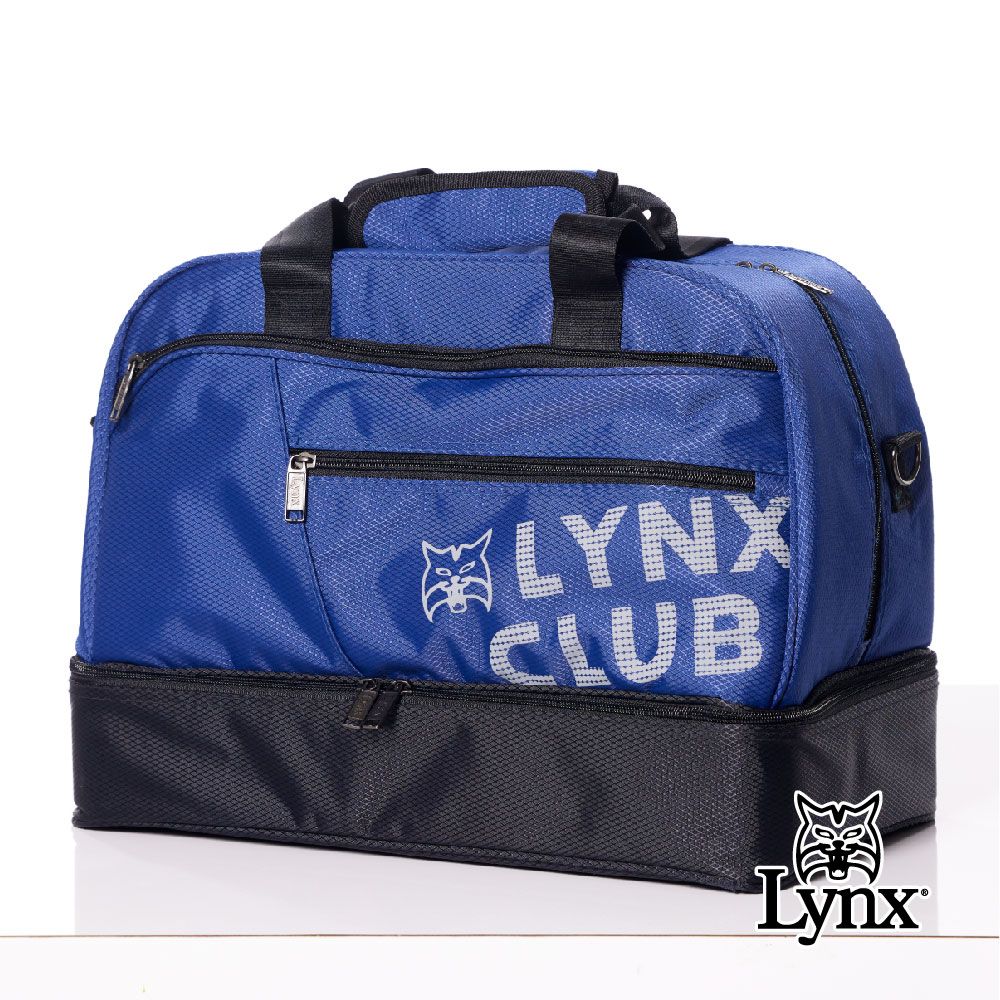 Lynx Golf 男女Lynx山貓印花造型硬底式旅行外袋/雙層運動衣物袋(四色)