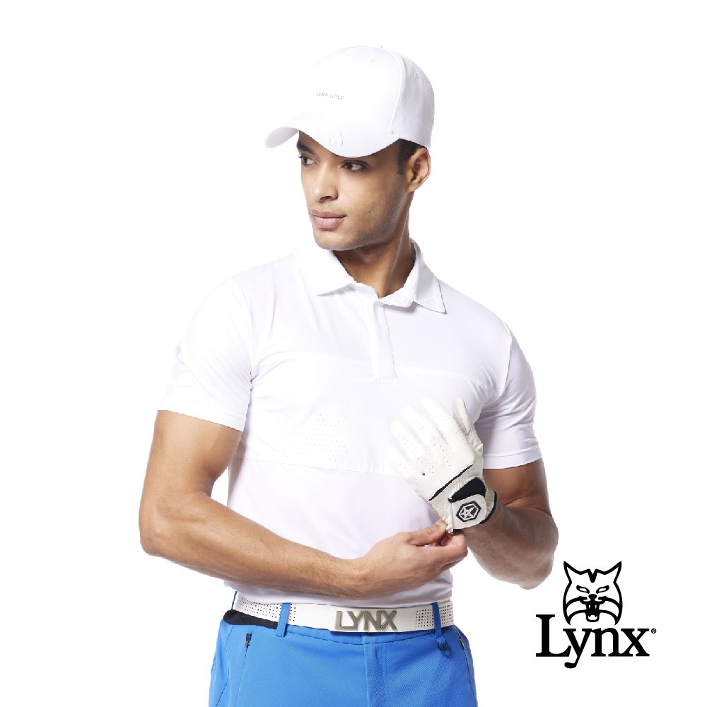 Lynx Golf 首爾高桿風格男款合身版彈性舒適下擺側開設計短袖POLO衫/高爾夫球衫(二色)