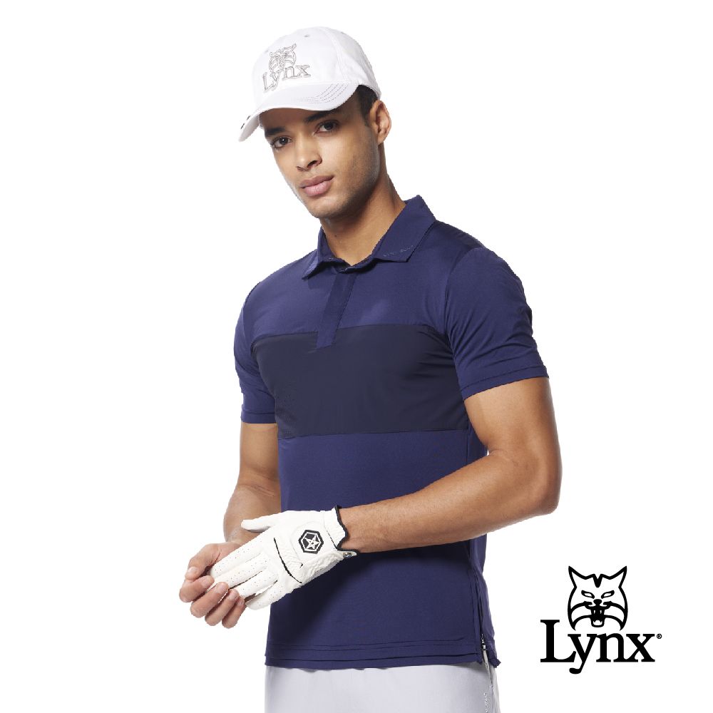 Lynx Golf 首爾高桿風格男款合身版彈性舒適下擺側開設計短袖POLO衫/高爾夫球衫(二色)