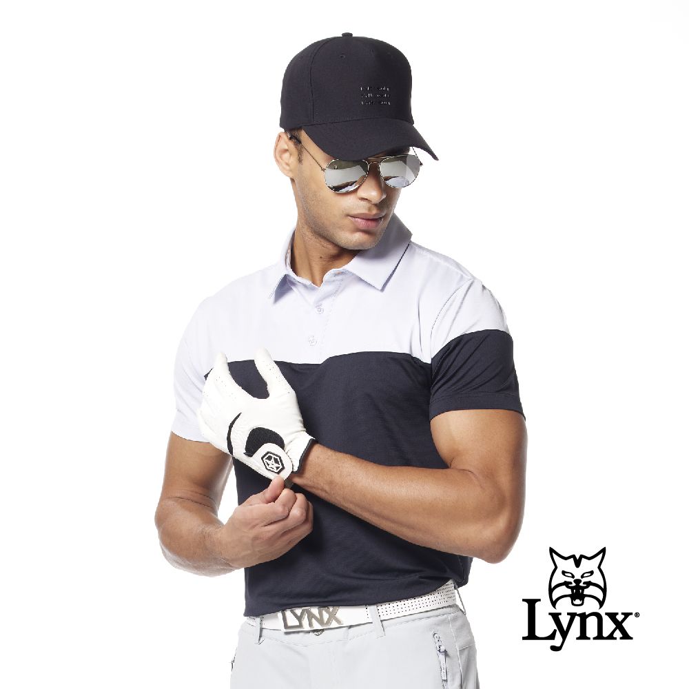 Lynx Golf 首爾高桿風格男款合身版銀離子抗菌機能立體凸印設計短袖POLO衫/高爾夫球衫(三色)